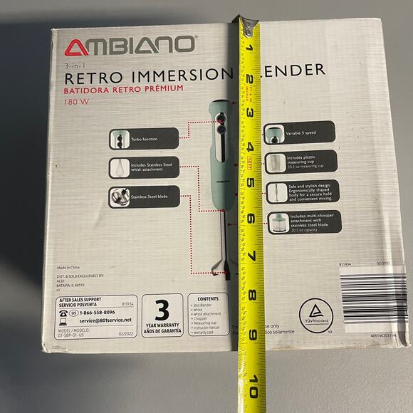 NWT Ambiano 3-in-1 Retro Immersion Blender Brand New 180W - Picture 6 of 7